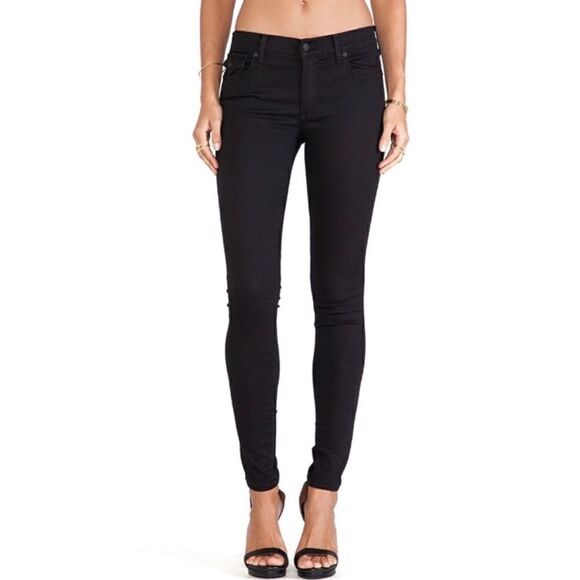 True Religion Halle Mid-Rise Super Skinny Faded Black Jeans with Flaps, Size 25 - Picture 3 of 16